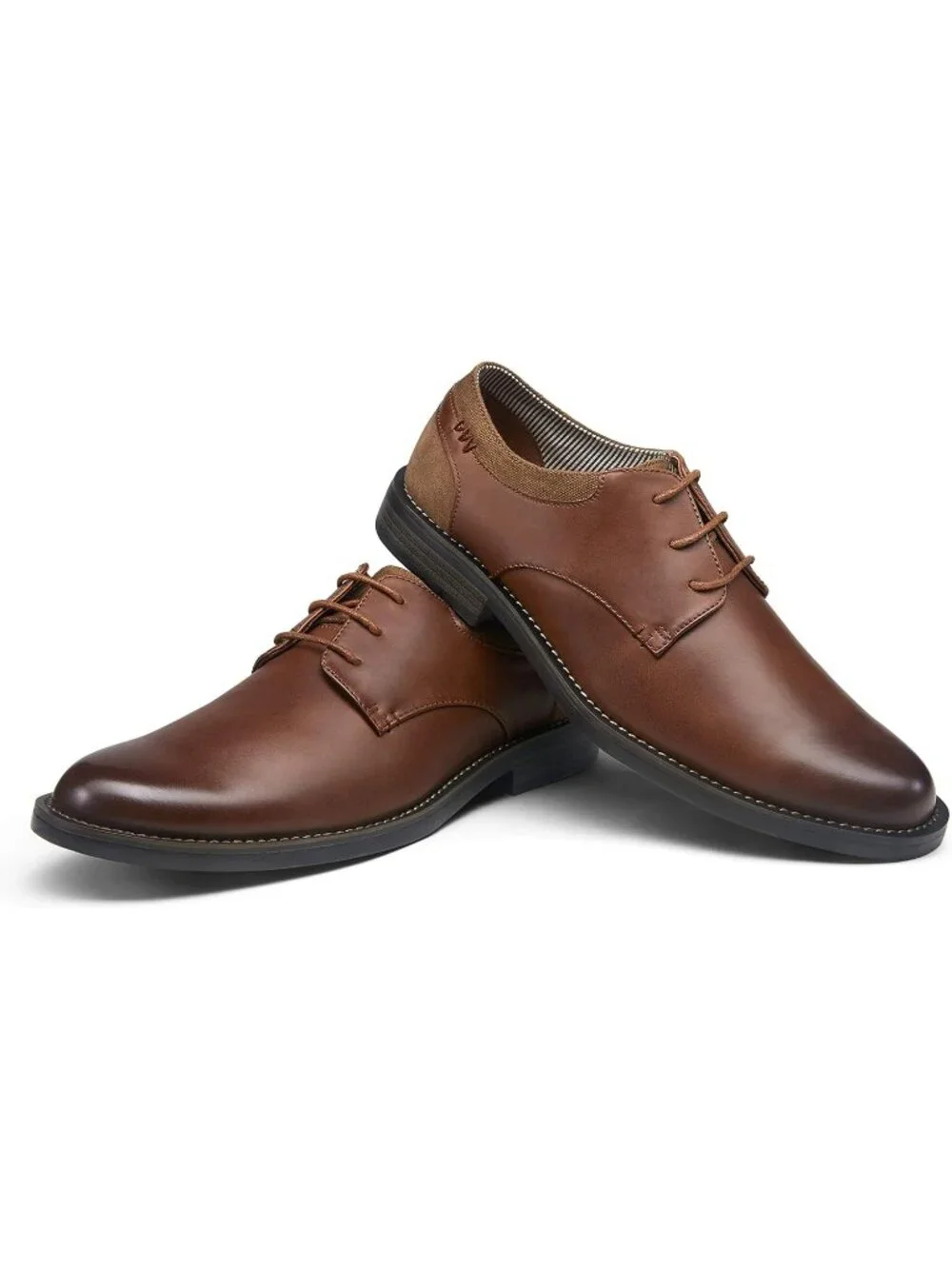 Men's Dark Brown Faux Leather Casual Dress Shoes Retro Business Classic